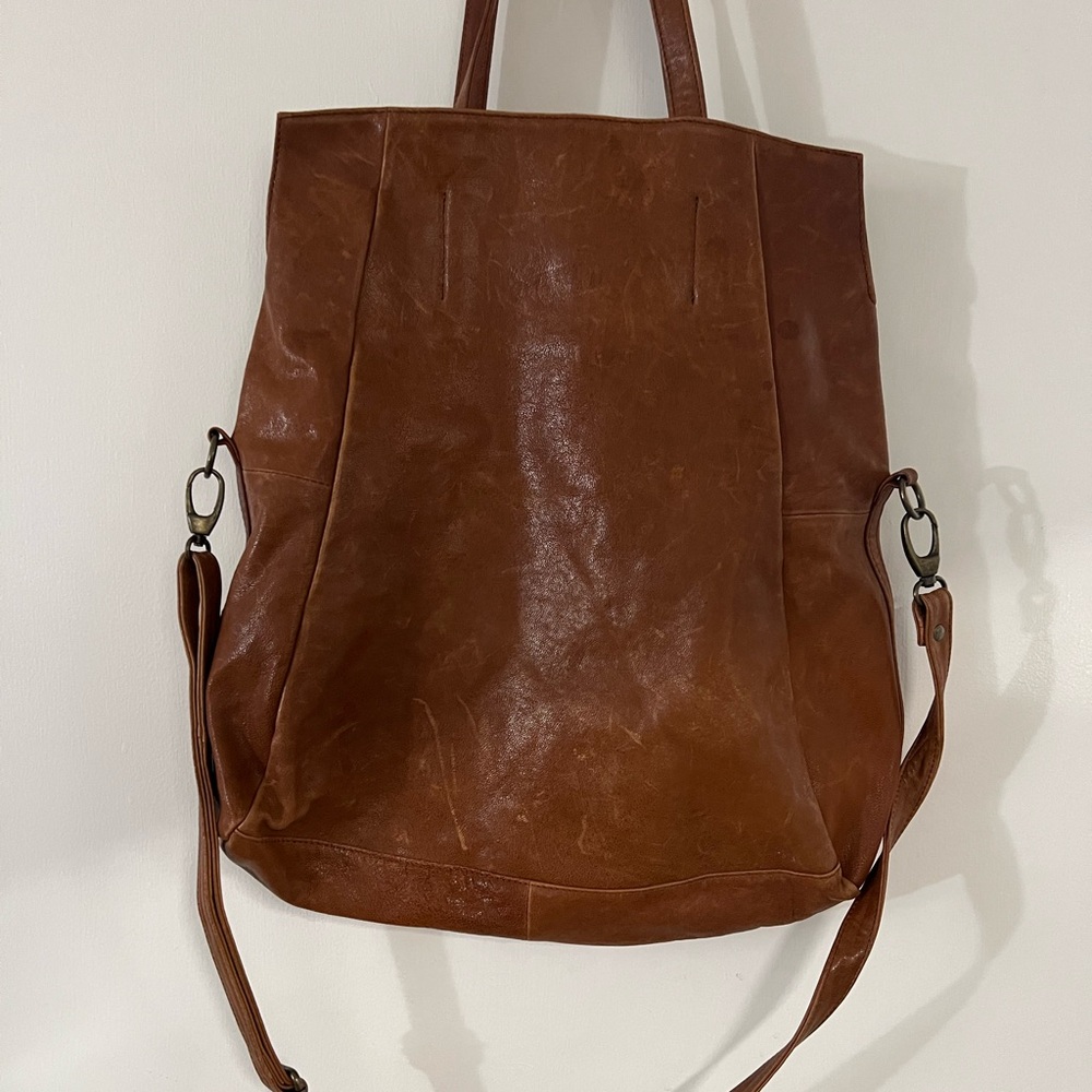 Bruno Rossi Firenze Brown Leather Slouchy Bag Brass Hardware